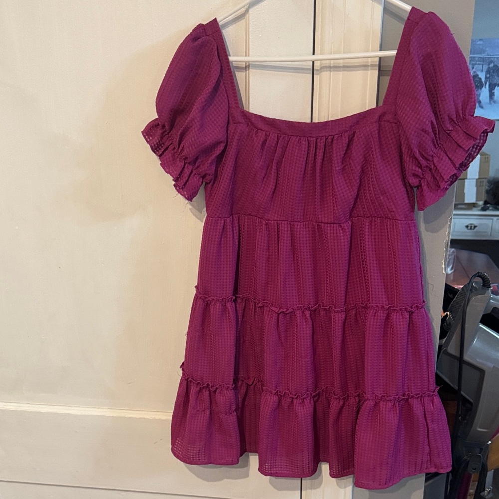 B. Smart Magenta Tiered Dress